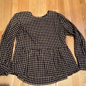 Madewell Button Backed Peplum Top